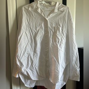 H&M white oversized button down, size S